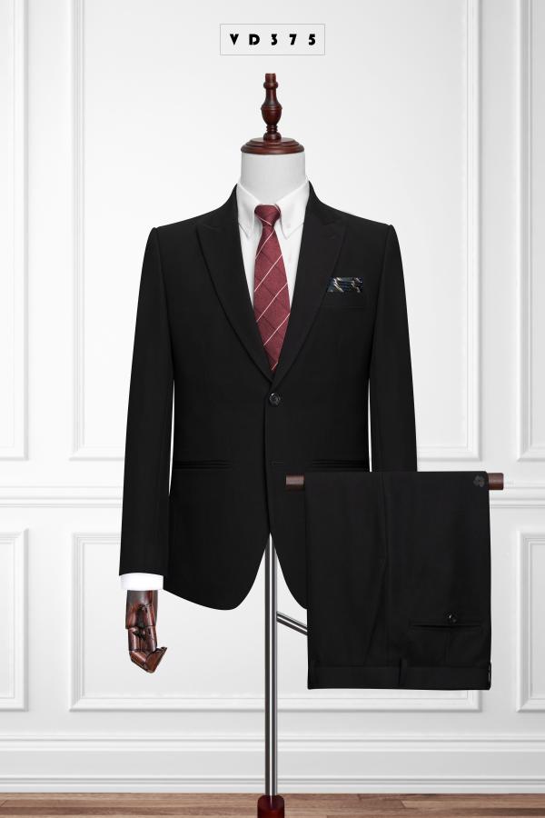 375 Bộ Vest Đen Dày 2 Nút #0